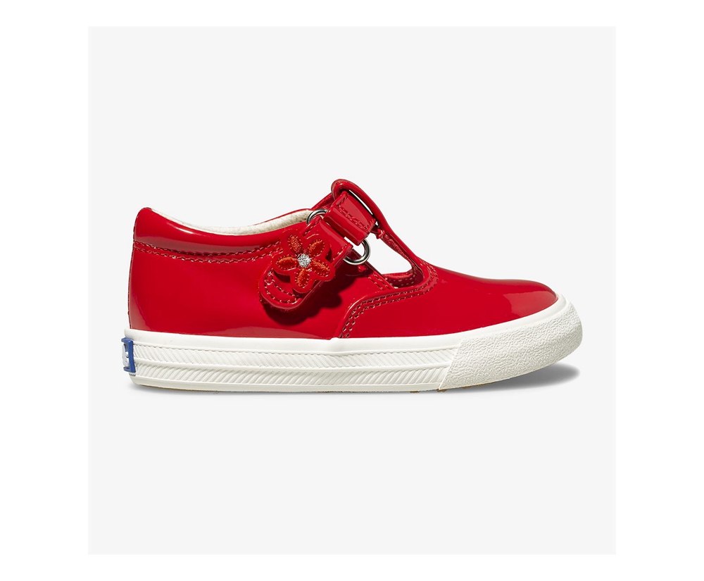 Keds Slip Ons Red - Daphne Patent - Kids CQLTUB-538